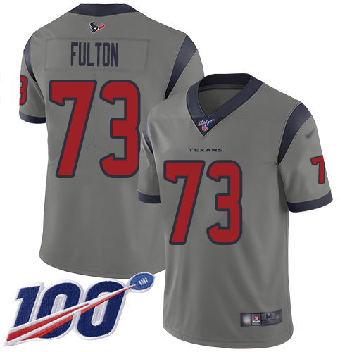 Houston Texans Limited Gray Men Zach Fulton Jersey NFL Football #73 100th Season Inverted Legend->houston texans->NFL Jersey